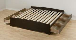 Bedroom Platform King Bed w/ 6 Storage Drawers   NEW  