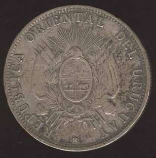 URUGUAY SILVER COIN 50 CENTS 1894  