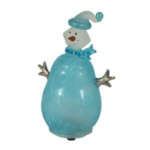  Blue Glowing Snowman   Light Up Glass Figurine