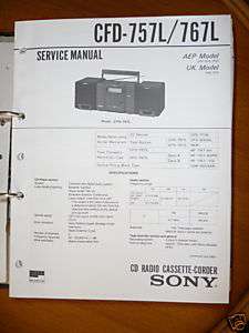 Service Manual Sony CFD 757L/767L HiFi Anlage,ORIGINAL  