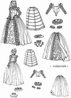 Package includes patterns and instructions for bodice, skirt 