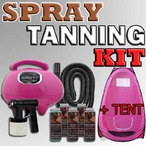   Sunless Spray Solution Tanning KIT w/ Heat TENT Machine Tan Air Brush