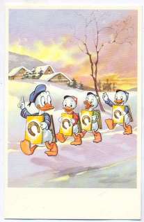 Walt DISNEY old c1945 postcard Donald Duck w Nephews  