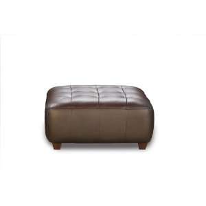  Zen Mocha Leather Tufted Ottoman By Diamond Sofa