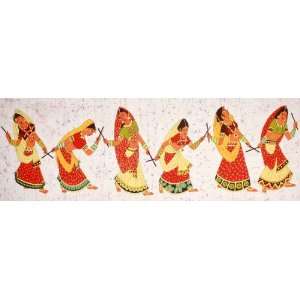  Daandia Raas   Folk Dance Of Gujarat   Batik Painting On 