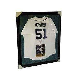  Seattle Mariners Ichiro Autographed Framed White Jersey 