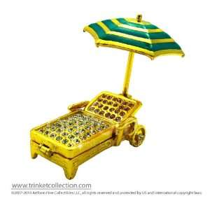  Objet DArt Release #404 Golden Chaise Beach Chair & Umbrella 