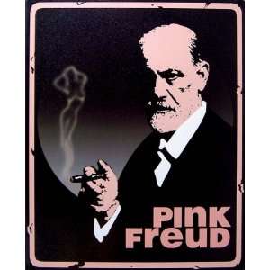  Pink Freud Metal Tin Sign Pink Freud Smoking a Cigar 