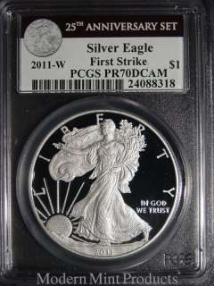 2011 W American Eagle 25th Anniversary Silver Proof   PCGS PR70DCAM 