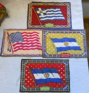 VINTAGE TOBACCO FELTS~USA~GREECE~ARGENTINE REPUBLIC FLAGS  