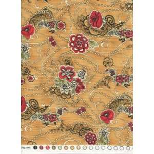  Blank Quilting Isadora Red Rose Black Paisley Cream Dots 
