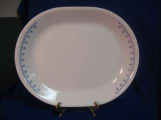 Corelle Dinnerware SNOWFLAKE BLUE Serving Platter 12 x 10 White 