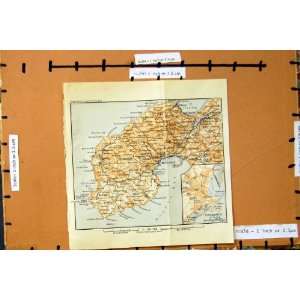  1906 MAP ENGLAND LANDS END PENZANCE ST. IVES MARAZION 