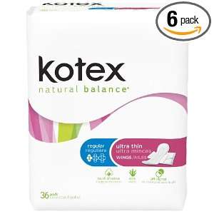 Kotex Natural Balance Ultra Thin pads, Regular with Wings, Double Pack 