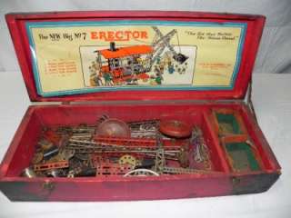 1935 Antique Vintage A.C. GILBERT STEAM SHOVEL Erector Set w/ Wooden 