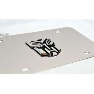   Front Chrome Autobot License Plate with 3D Autobot Emblem Automotive