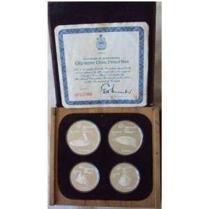  1976 Canadian Olympics Four Silver Coins (2 $10 and 2 $5 