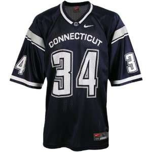 Nike Connecticut Huskies (UConn) #34 Navy Blue Youth Replica Football 