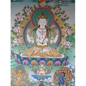 Painting of Avalokitesvara, the Buddha of Compassion, Kathmandu, Nepal 