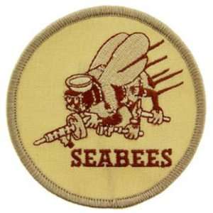  U.S. Navy Seabees Patch Brown 3 Patio, Lawn & Garden