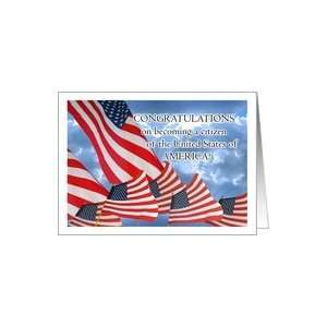  Congratulations U.S. Citizenship Parade of Flags Card 