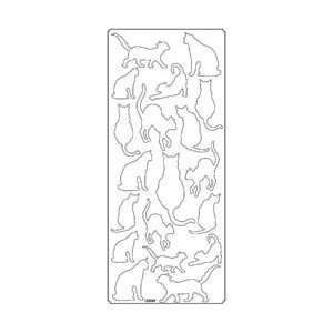  Tattoo King Metallic Stickers Cat Outlines/Gold; 6 Items 