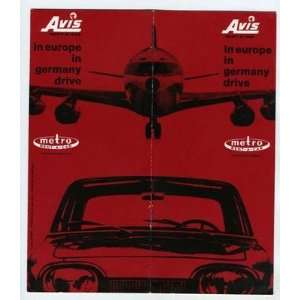  Avis & Metro Rent A Car Europe Booklet 1963 Mercedes 