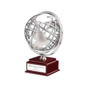  Castello II   Metal gyro globe award on wood base 