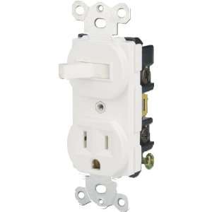   15 Amp Single Pole Toggle Switch w/ Receptacle