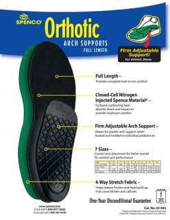 Spenco ARCH SUPPORTS Orthotic Size Men 14 15.5 NEW  
