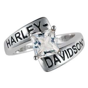 Sterling Silver Harley Davidson Ladies Crossroads Birthstone Ring 