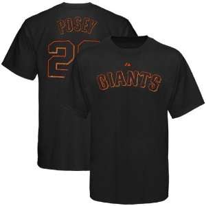   Giants #28 Buster Posey Black Player T shirt