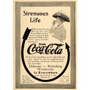 1910 Ad Coca Cola Co. Soda Beverage Vintage Hat GA   Original Print Ad
