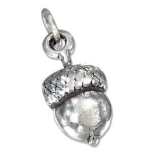  Sterling Silver Three Dimensional Acorn Charm. Jewelry