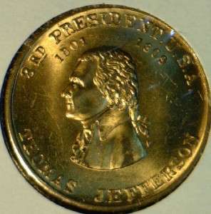   Jefferson US MINT Version #1 Commemorative Bronze Medal   Token   Coin