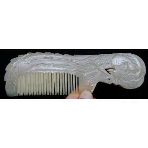 Gift Idea Hand Carved Boutique Ox Horn Comb   Elegant and All Natural 