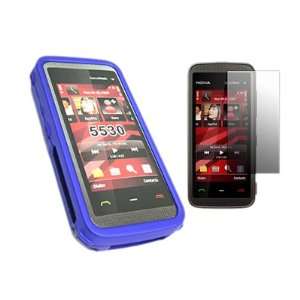   BLUE HYBRID Hard Case/Cover/Skin & LCD Screen Protector for Nokia 5530
