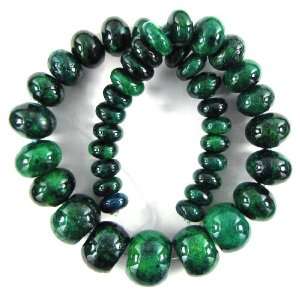   10 20mm blue green azurite rondelle beads 15 strand