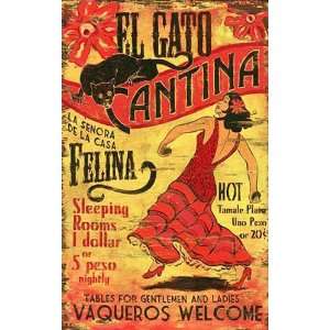   Signs   El Gato   Large Retro Mexican Cantina Sign