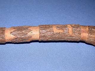   is for a Beautiful Vintage Wood Bark Initialed Cane Walking Stick
