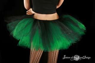 LAYERED TUTU DANCE ROLLER DERBY BALLET GREEN BLACK CLUB  