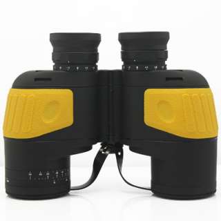 10x50 Waterproof Yellow Floating Binoculars with Build in Range Finder 