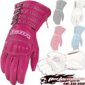  Icon Womens Tuscadero Gloves   Small/Pink Automotive