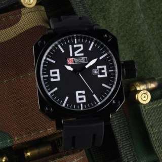 New Black Military Royale Mens Quartz Rubber Wrist Watch USPS free 