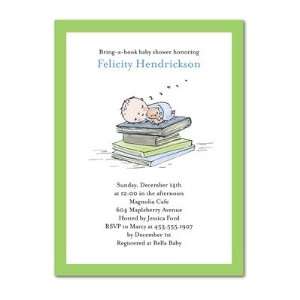   Baby Shower Invitations   Bedtime Stories Lime By Petite Alma Baby