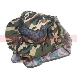 Unisex Military Army Jungle Mesh Fishing Camouflage Net Cowbooy Hat 