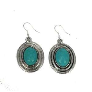  Turquoise silver Earrings on 925 sterling silver hooks D 