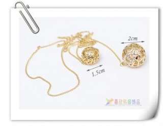 Korean Fashion Gold Color Two Ball Crystal Necklace x128 great gift 