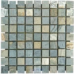  Modern mosaics   1 x 1 tumbled quartzite mosaic sheet in 