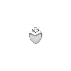 Antique Silver Plated Little Tiny 8mm Heart Charms  